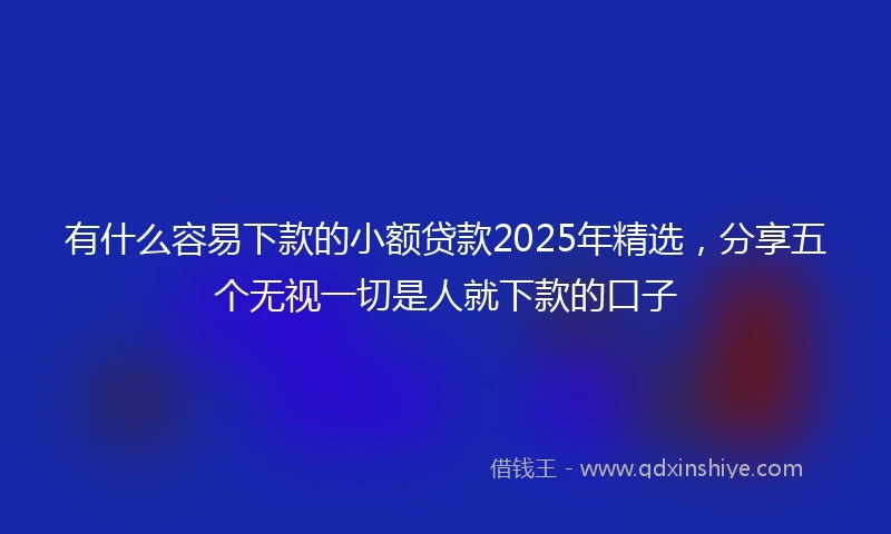 有什么容易下款的小额贷款2025年精选，分享五个无视一切是人就下款的口子