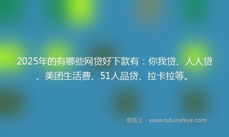 2025年的有哪些网贷好下款有：你我贷、人人贷、美团生活费、51人品贷、拉卡拉等。