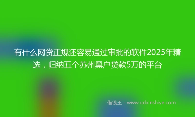 有什么网贷正规还容易通过审批的软件2025年精选，归纳五个苏州黑户贷款5万的平台