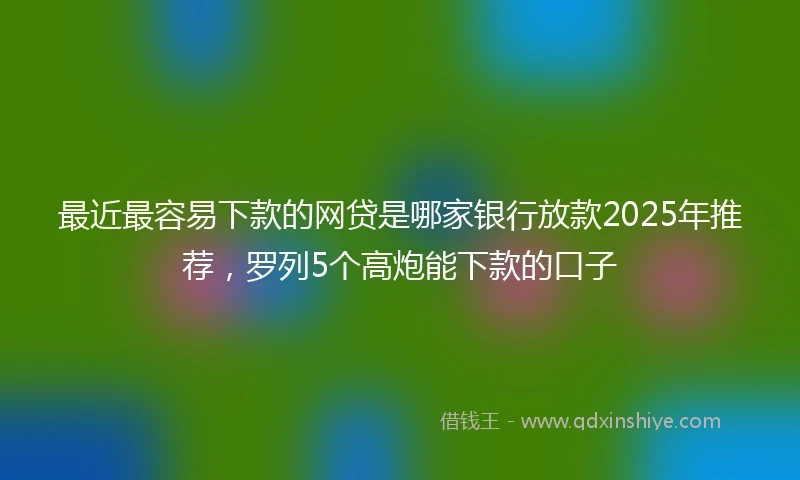 最近最容易下款的网贷是哪家银行放款2025年推荐,罗列5个高炮能下款的口子
