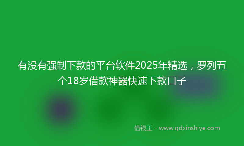 有没有强制下款的平台软件2025年精选，罗列五个18岁借款神器快速下款口子