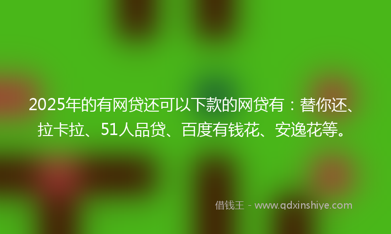 2025年的有网贷还可以下款的网贷有：替你还、拉卡拉、51人品贷、百度有钱花、安逸花等。