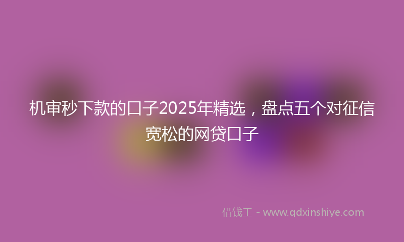 机审秒下款的口子2025年精选，盘点五个对征信宽松的网贷口子