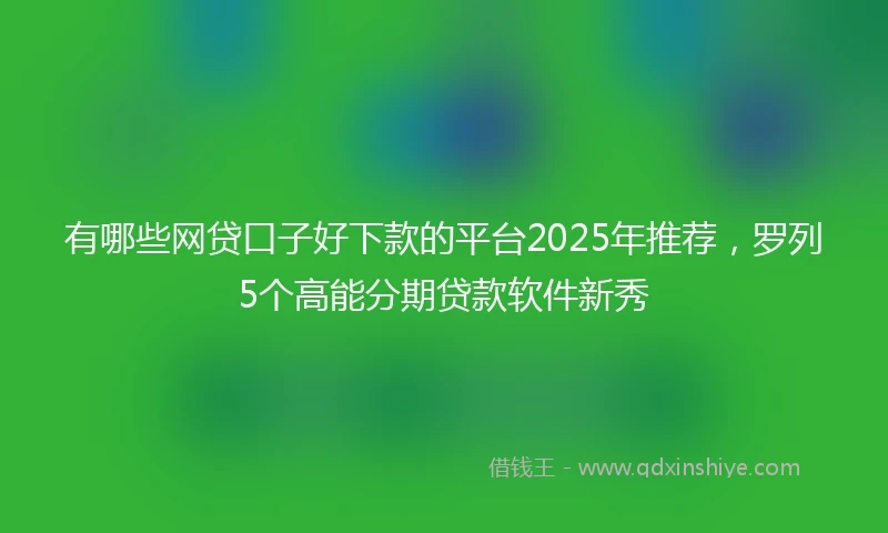 有哪些网贷口子好下款的平台2025年推荐，罗列5个高能分期贷款软件新秀