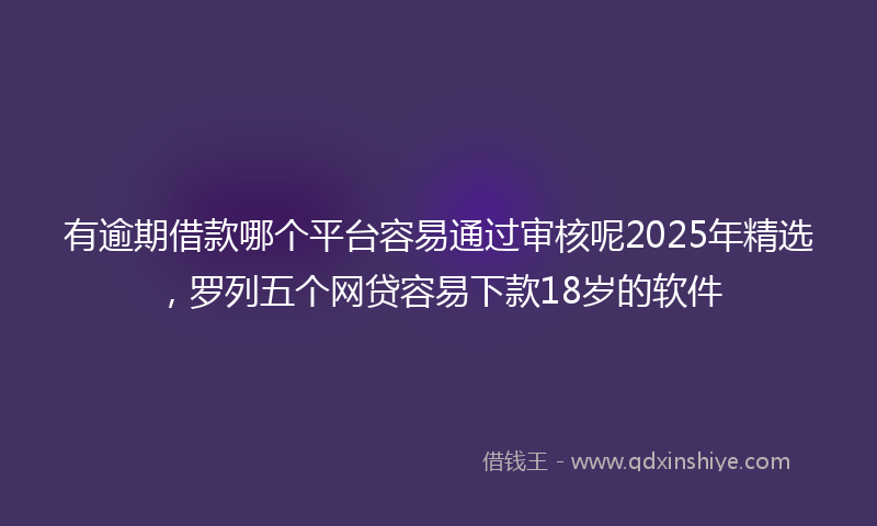 有逾期借款哪个平台容易通过审核呢2025年精选，罗列五个网贷容易下款18岁的软件