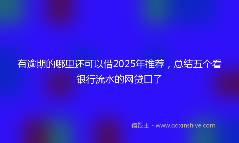 有逾期的哪里还可以借2025年推荐，总结五个看银行流水的网贷口子