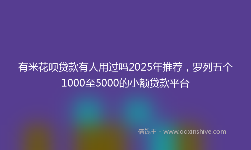 有米花呗贷款有人用过吗2025年推荐，罗列五个1000至5000的小额贷款平台
