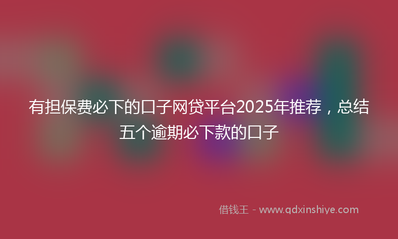 有担保费必下的口子网贷平台2025年推荐，总结五个逾期必下款的口子