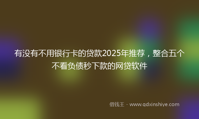 有没有不用银行卡的贷款2025年推荐，整合五个不看负债秒下款的网贷软件