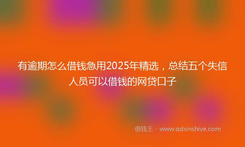 有逾期怎么借钱急用2025年精选，总结五个失信人员可以借钱的网贷口子