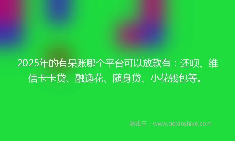 2025年的有呆账哪个平台可以放款有：还呗、维信卡卡贷、融逸花、随身贷、小花钱包等。