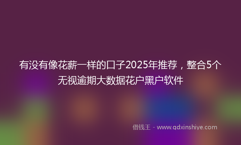 有没有像花薪一样的口子2025年推荐,整合5个无视逾期大数据花户黑户软件