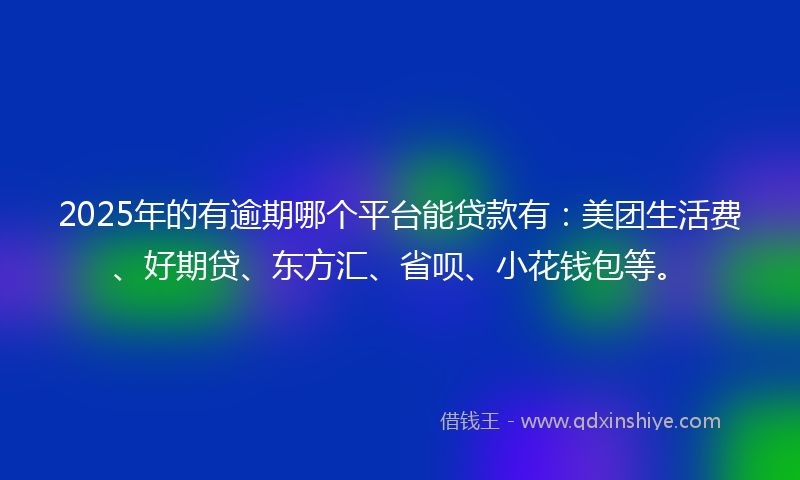 2025年的有逾期哪个平台能贷款有：美团生活费、好期贷、东方汇、省呗、小花钱包等。
