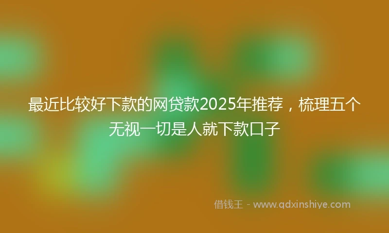最近比较好下款的网贷款2025年推荐,梳理五个无视一切是人就下款口子