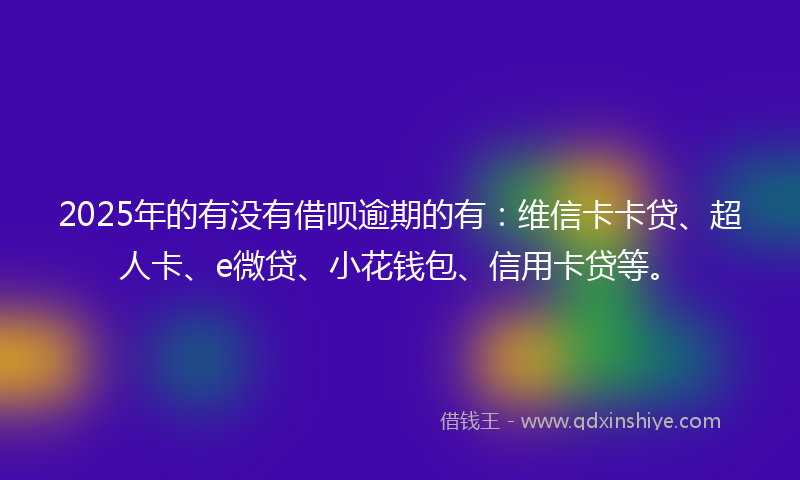 2025年的有没有借呗逾期的有：维信卡卡贷、超人卡、e微贷、小花钱包、信用卡贷等。
