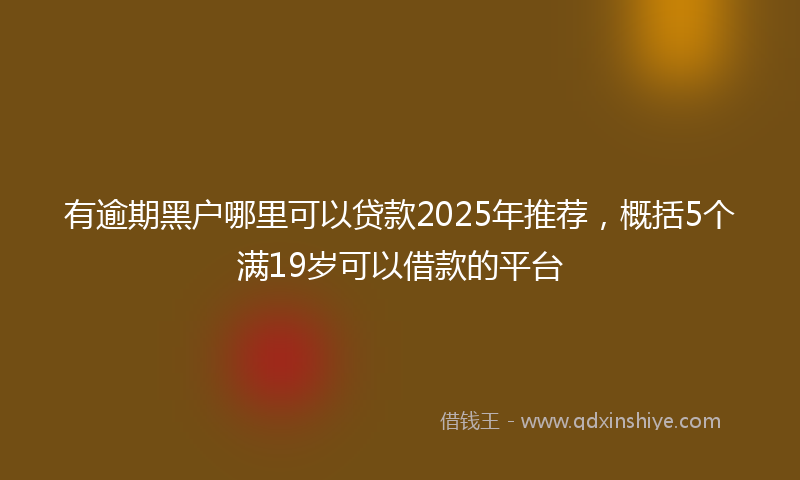 有逾期黑户哪里可以贷款2025年推荐，概括5个满19岁可以借款的平台