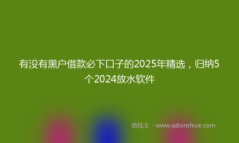有没有黑户借款必下口子的2025年精选，归纳5个2024放水软件