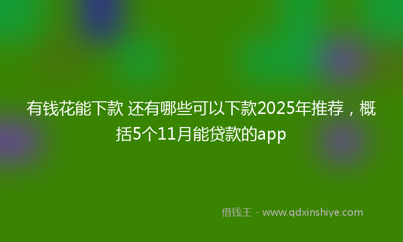 有钱花能下款 还有哪些可以下款2025年推荐，概括5个11月能贷款的app