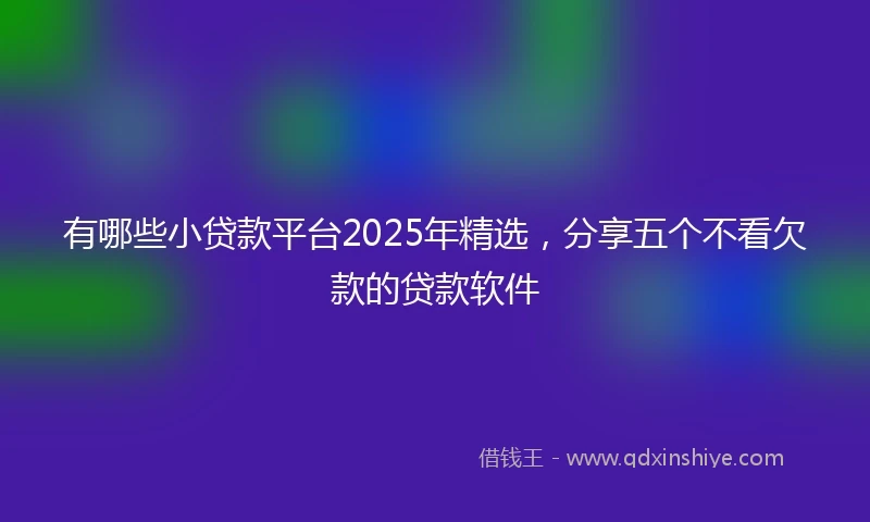 有哪些小贷款平台2025年精选，分享五个不看欠款的贷款软件