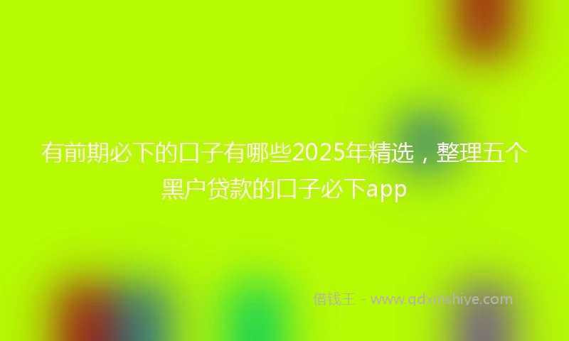 有前期必下的口子有哪些2025年精选，整理五个黑户贷款的口子必下app