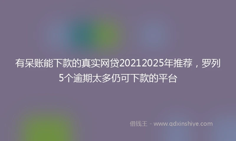 有呆账能下款的真实网贷20212025年推荐,罗列5个逾期太多仍可下款的平台