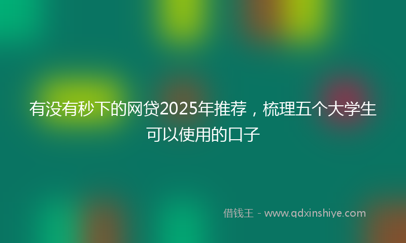 有没有秒下的网贷2025年推荐，梳理五个大学生可以使用的口子