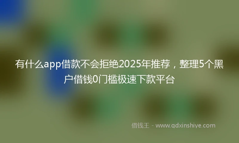 有什么app借款不会拒绝2025年推荐，整理5个黑户借钱0门槛极速下款平台