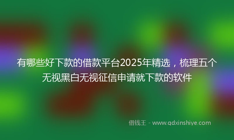有哪些好下款的借款平台2025年精选，梳理五个无视黑白无视征信申请就下款的软件
