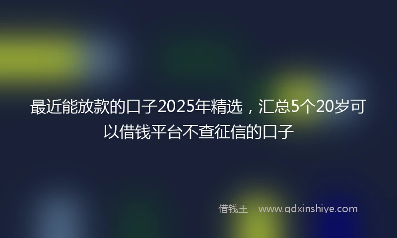 最近能放款的口子2025年精选，汇总5个20岁可以借钱平台不查征信的口子