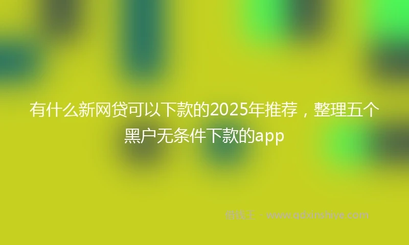 有什么新网贷可以下款的2025年推荐，整理五个黑户无条件下款的app