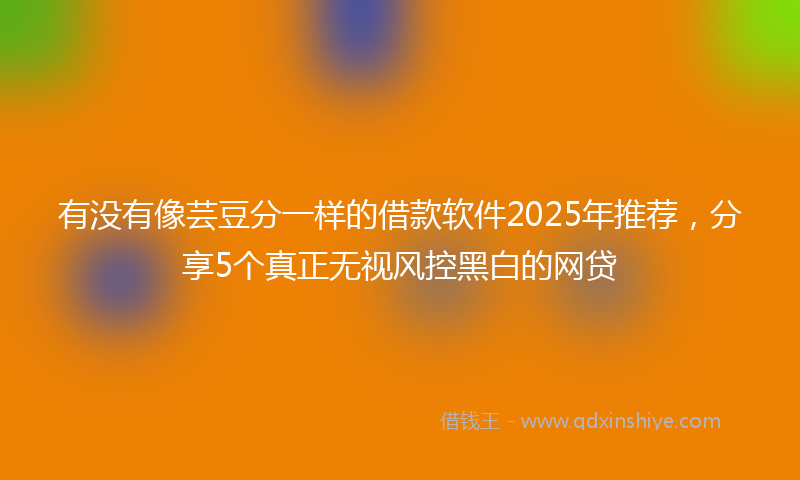有没有像芸豆分一样的借款软件2025年推荐，分享5个真正无视风控黑白的网贷