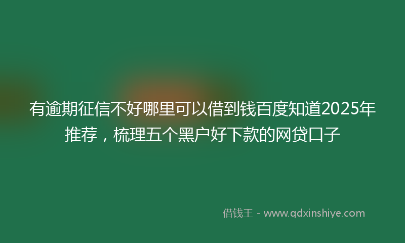 有逾期征信不好哪里可以借到钱百度知道2025年推荐，梳理五个黑户好下款的网贷口子