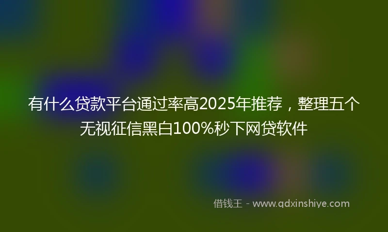 有什么贷款平台通过率高2025年推荐，整理五个无视征信黑白100%秒下网贷软件