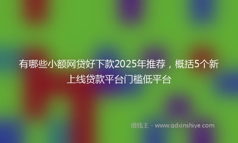 有哪些小额网贷好下款2025年推荐，概括5个新上线贷款平台门槛低平台