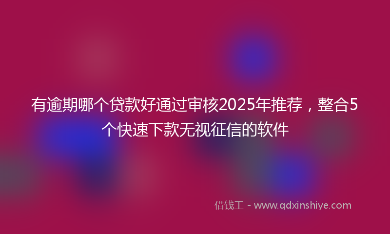 有逾期哪个贷款好通过审核2025年推荐，整合5个快速下款无视征信的软件