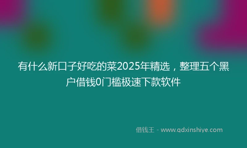 有什么新口子好吃的菜2025年精选，整理五个黑户借钱0门槛极速下款软件
