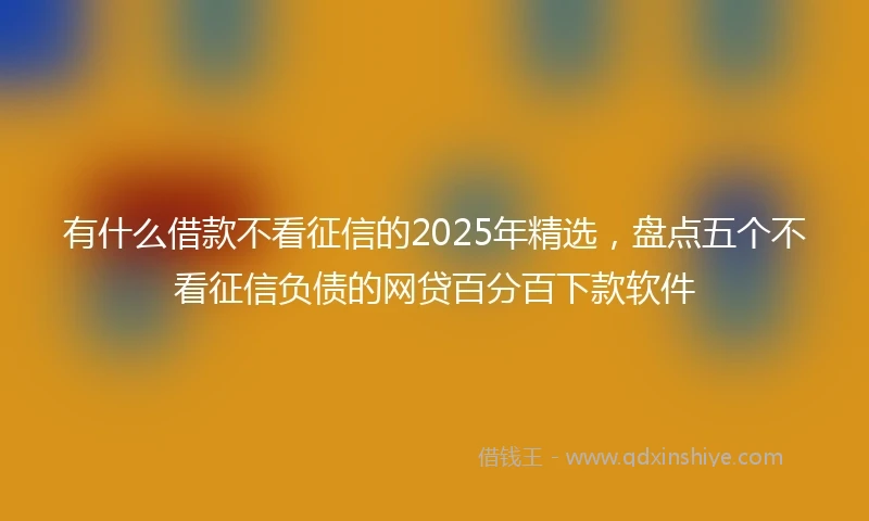 有什么借款不看征信的2025年精选，盘点五个不看征信负债的网贷百分百下款软件