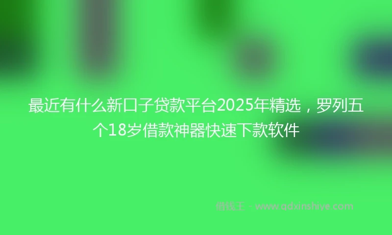 最近有什么新口子贷款平台2025年精选，罗列五个18岁借款神器快速下款软件