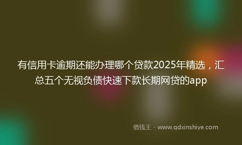 有信用卡逾期还能办理哪个贷款2025年精选，汇总五个无视负债快速下款长期网贷的app