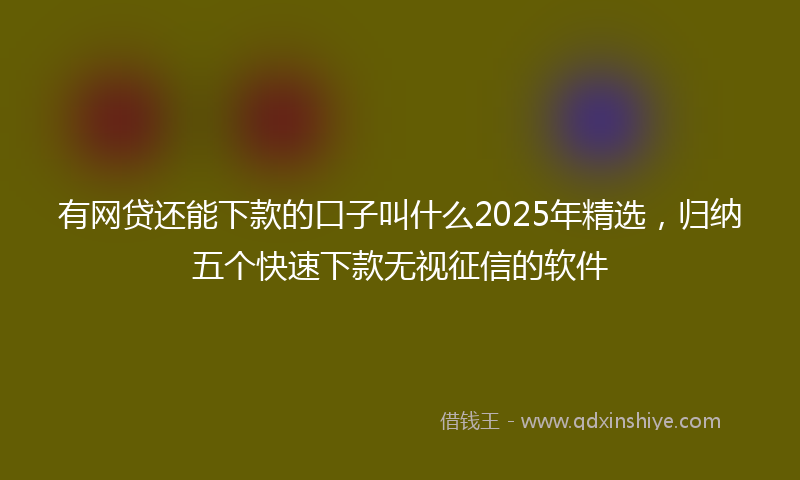 有网贷还能下款的口子叫什么2025年精选，归纳五个快速下款无视征信的软件