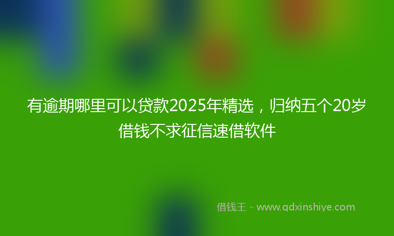 有逾期哪里可以贷款2025年精选，归纳五个20岁借钱不求征信速借软件
