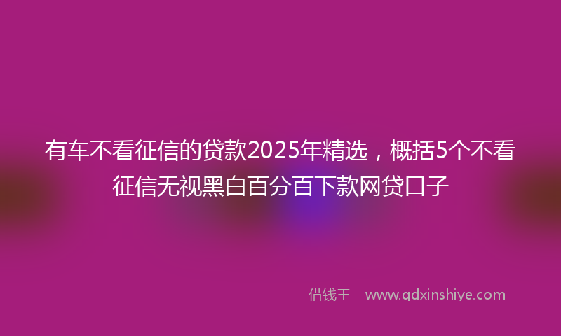 有车不看征信的贷款2025年精选，概括5个不看征信无视黑白百分百下款网贷口子