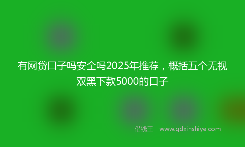 有网贷口子吗安全吗2025年推荐，概括五个无视双黑下款5000的口子