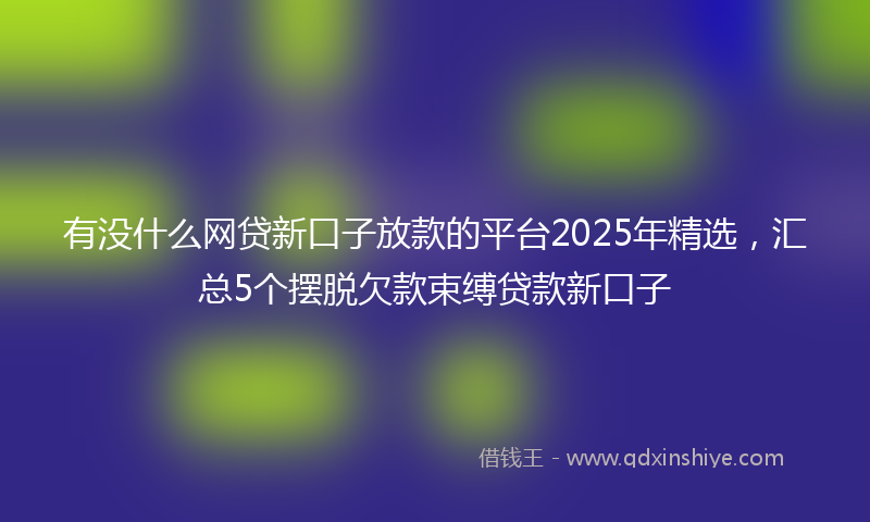 有没什么网贷新口子放款的平台2025年精选，汇总5个摆脱欠款束缚贷款新口子