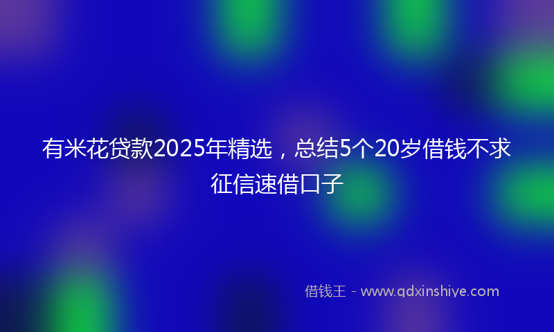 有米花贷款2025年精选，总结5个20岁借钱不求征信速借口子