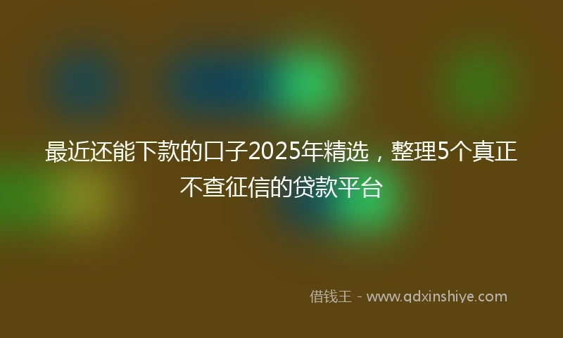 最近还能下款的口子2025年精选，整理5个真正不查征信的贷款平台