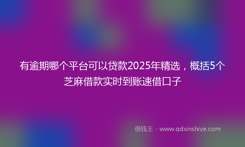 有逾期哪个平台可以贷款2025年精选，概括5个芝麻借款实时到账速借口子