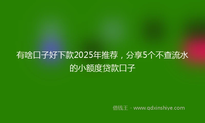有啥口子好下款2025年推荐，分享5个不查流水的小额度贷款口子
