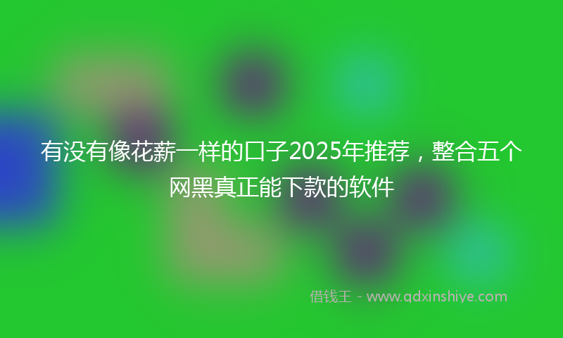 有没有像花薪一样的口子2025年推荐，整合五个网黑真正能下款的软件