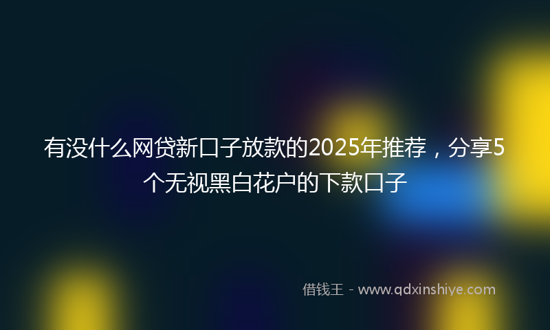 有没什么网贷新口子放款的2025年推荐，分享5个无视黑白花户的下款口子